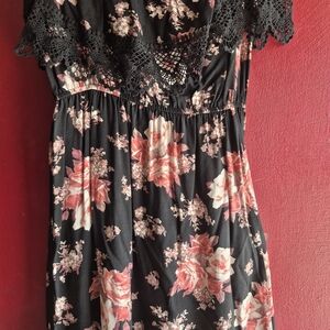 Floral Black Dress